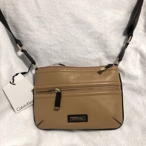 Calvin Klein Textured Leather Crossbody Purse